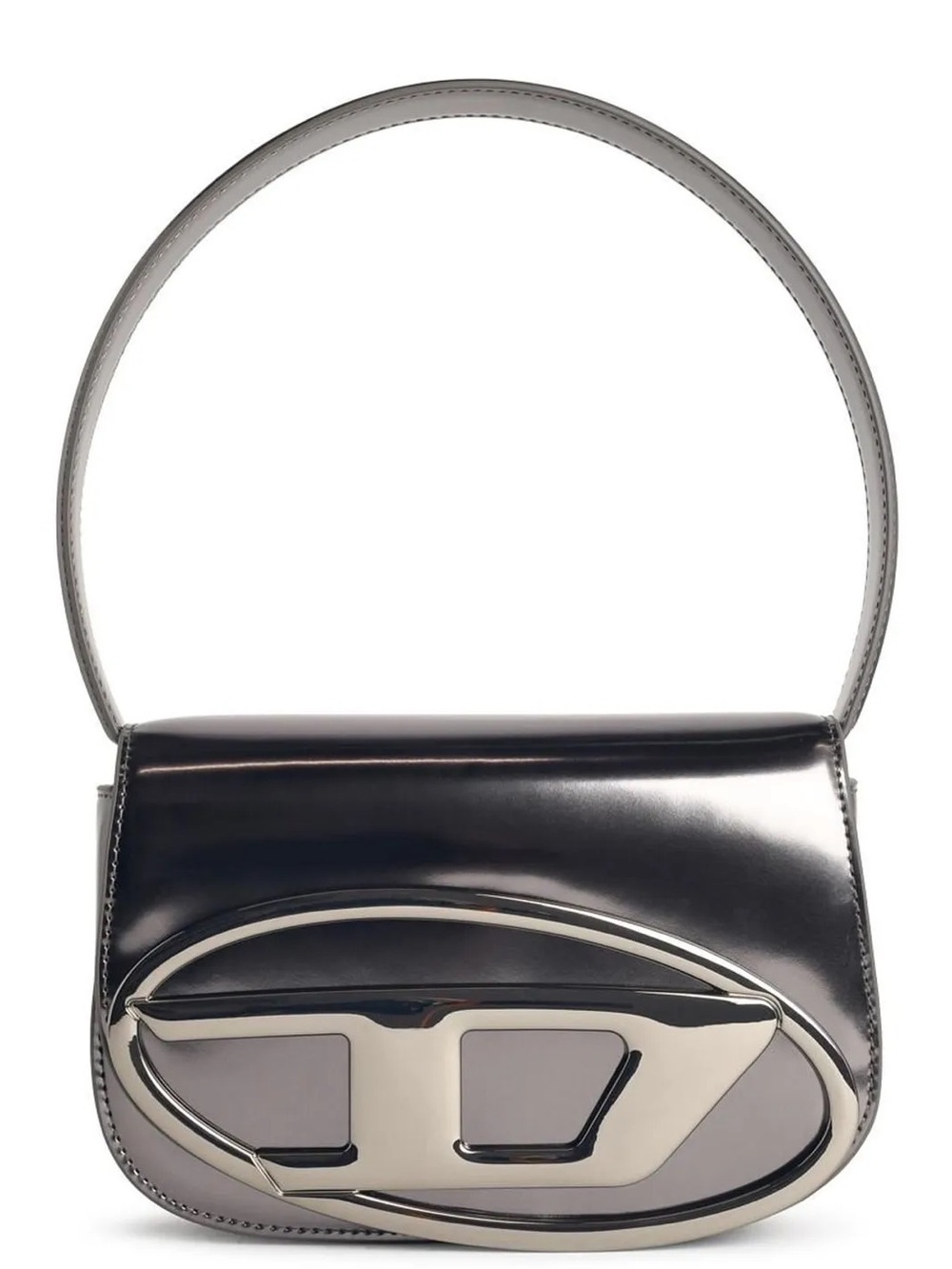 Metallic Black Patent Shoulder Bag